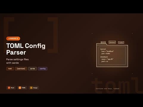 Rust TOML Config Parser Tutorial | Parse Settings Files with Serde | Rust by Examples #8