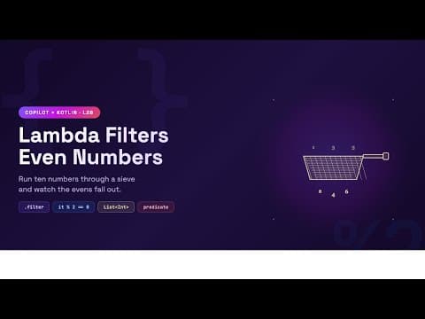 Kotlin with Coilot: Create a list of 10 numbers and use lambda function to find the even numbers