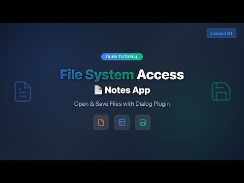 Tauri File Access: Build a Notes App with React & Rust