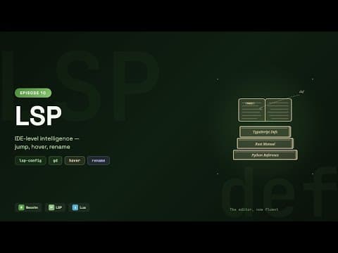 IDE Level Intelligentce LSP: Go-to-Definition, Hover, Diagnostics & Rename | NeoWin Episode 10