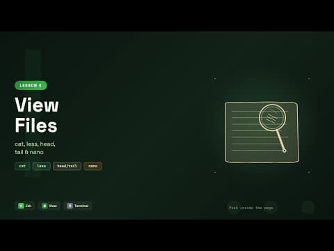 Zsh Tutorial #4: View & Edit Files (cat, less, head, tail, nano) | macOS Terminal Guide