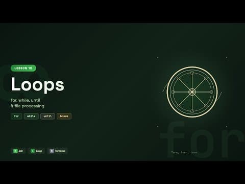 Zsh Shell Tutorial 10: Loops — for, while, until & File Processing