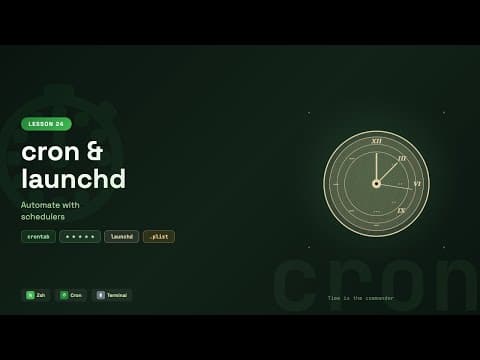 Zsh Shell Tutorial #24: Automate with cron & launchd