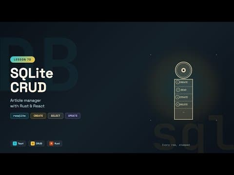 SQLite CRUD in Tauri: Build an Article Manager with Rust & React