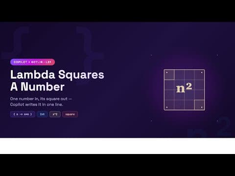 Kotlin with Copilot: Create a lambda function to square a number