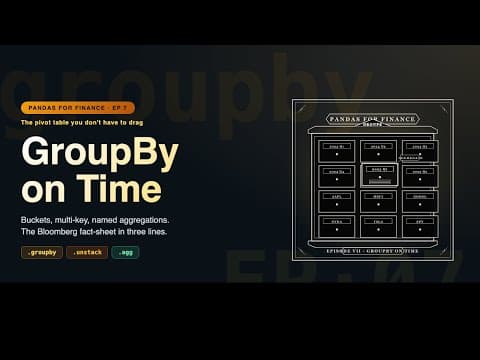 Pandas for Finance: GroupBy on Time: Buckets, Pivots, Named Aggregations