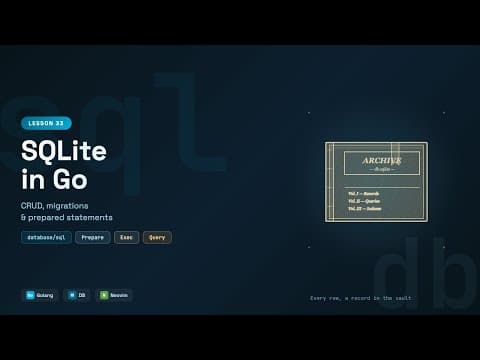 SQLite: CRUD, Migrations & Prepared Statements | Go Tutorial #33