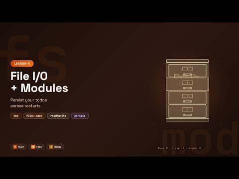 Rust File I/O Tutorial: Build a Persistent Todo App with Modules | Rust by Examples #6