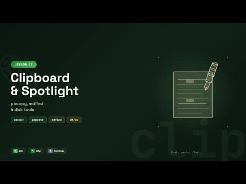 Clipboard, Spotlight & Disk Tools from the Terminal — Zsh #28