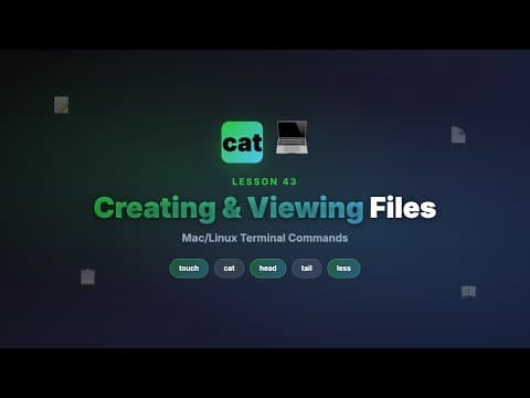 Creating & Viewing Files | touch, cat, head, tail, less, more | Mac/Linux Terminal