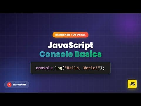 🚀 Learn JavaScript Console Basics in this beginner-friendly tutorial!