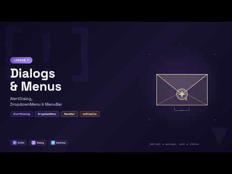 Kotlin Desktop Dialogs & Menus: AlertDialog, DropdownMenu & MenuBar | Tutorial #7