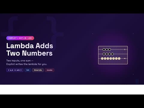 Kotlin with Copilot: Create a lambda function to add 2 numbers