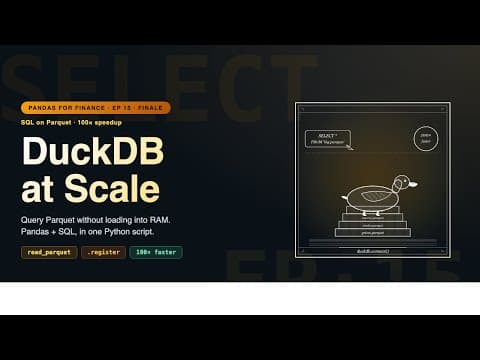 Pandas + DuckDB at Scale: SQL on Parquet, 100× Faster | Pandas for Finance Ep15