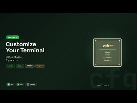 Zsh Configuration Tutorial: Customize Your Terminal with .zshrc, Aliases & Prompts