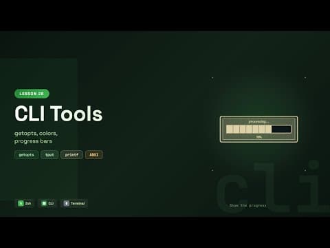 Zsh CLI Tutorial — getopts, Colors, Progress Bars & Todo App #26