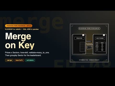 Pandas for Finance: Joins: Prices x Sector Lookup, merge() and the SQL JOIN