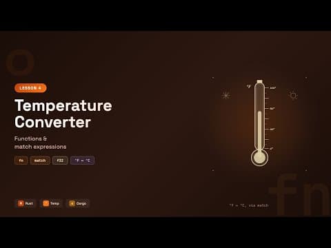 Rust Functions & Match Expressions | Temperature Converter Tutorial | Rust by Examples #4