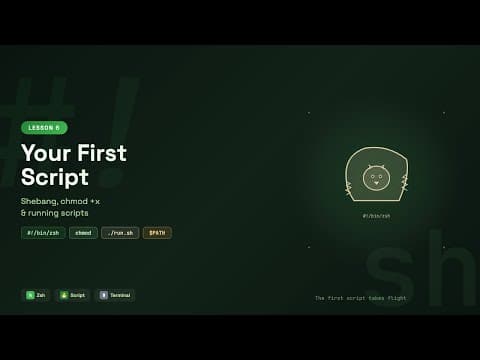 Your First Shell Script: Shebang, chmod +x & Running Scripts | Zsh Tutorial Lesson 6