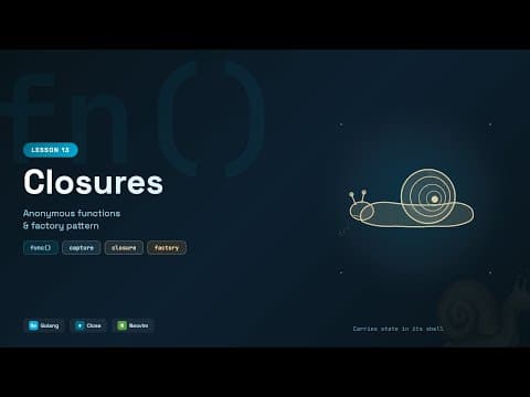 Anonymous Functions & Closures (Factory Pattern) - Go Tutorial for Beginners #13