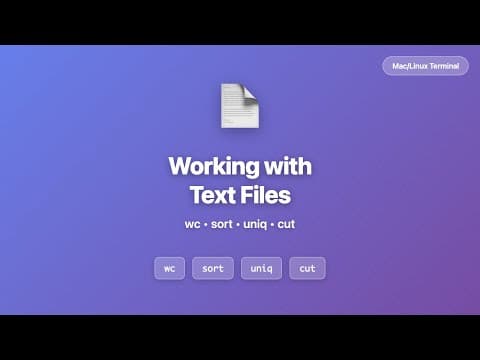 Working with Text Files | wc, sort, uniq & cut | Mac/Linux Terminal