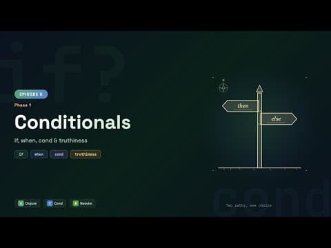 Clojure Conditionals — if, when, cond & Truthiness | Episode 5