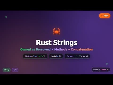 Rust Strings Tutorial | String vs &str - Owned and Borrowed Types Explained