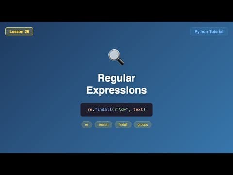 Regular Expressions - search, findall, match & groups (Python Beginner Lesson #26)