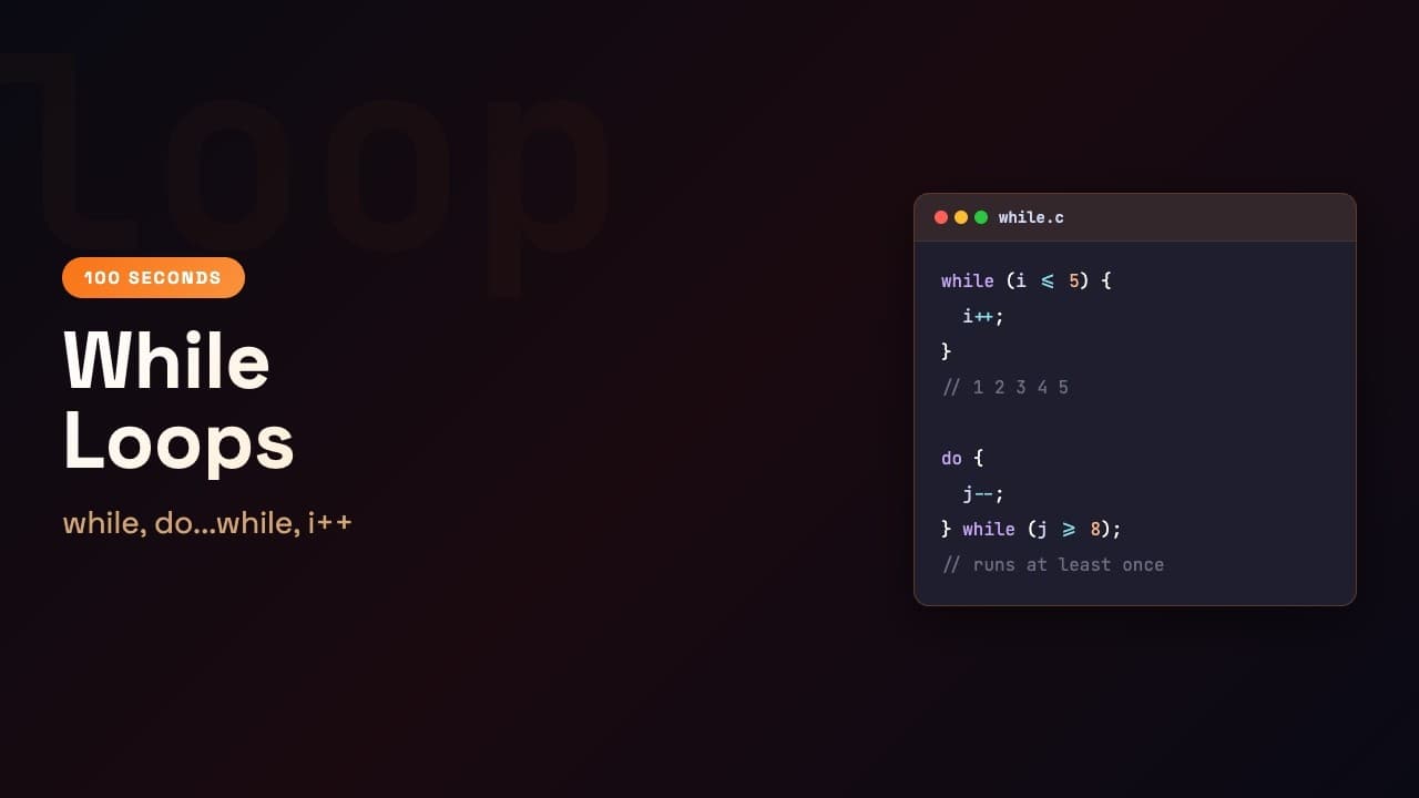 C in 100 Seconds: While Loops | Episode 7