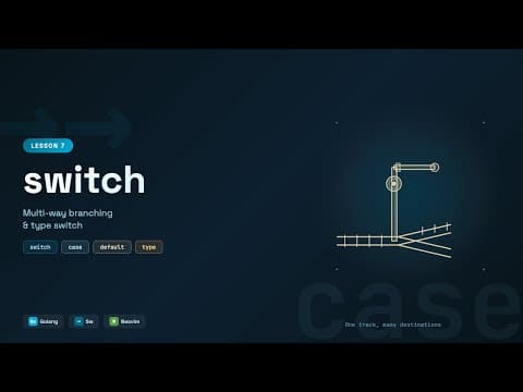 Control Flow: switch (Multi-Way Branching & Type Switch) - Go Tutorial for Beginners #7