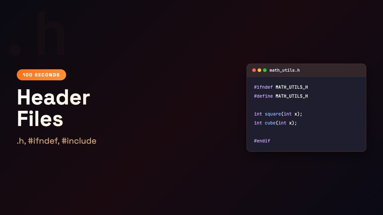 C in 100 Seconds: Header Files | Episode 16