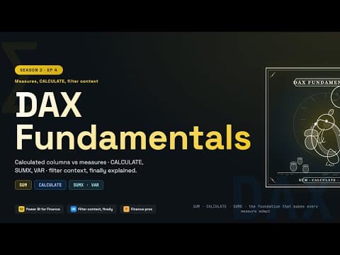 Excel & Power BI for Finance: DAX Fundamentals: Measures, CALCULATE, Filter Context