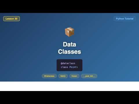 Dataclasses (@dataclass, field, frozen, post_init) - Python Tutorial #30