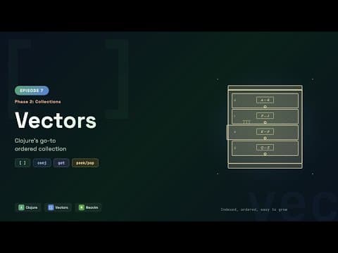 Clojure Vectors — Create, Access, Grow & Inspect | Episode 7