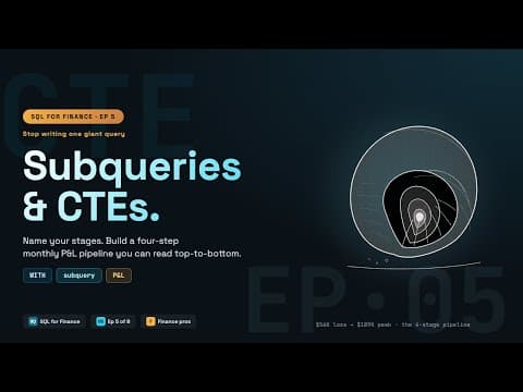 SQL for Finance: Subqueries and CTEs: Stop Writing One Giant Query