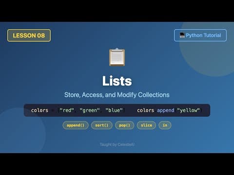Lists (append, sort, pop, slice, in, enumerate) - Python Tutorial for Beginners #8