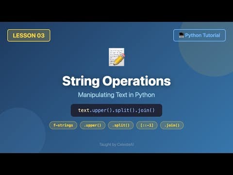 Python Tutorial for Beginners #3 - String Operations (Methods, Slicing, f-strings)