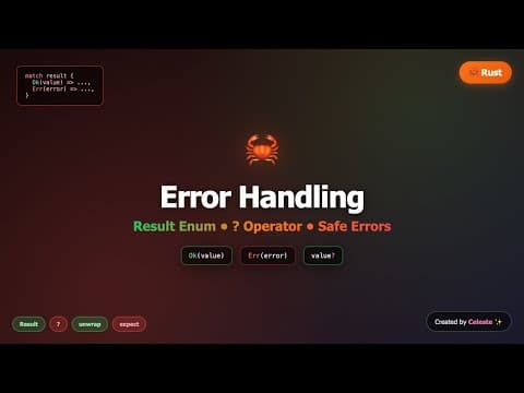 Rust Error Handling - Result Enum, ? Operator & unwrap Methods | Beginner Tutorial