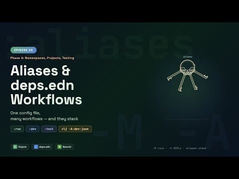 Clojure for Beginners: Clojure Aliases and deps.edn Workflows — :dev, :test, :run, and Stacking