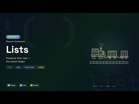 Clojure Lists — Prepend, First, Rest & Stacks | Episode 8
