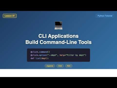 Build Command Line Tools with argparse, Click, and Rich - Python CLI Tutorial #37