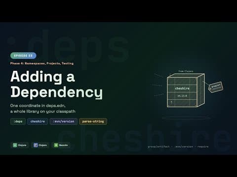Clojure for Beginners: Clojure Adding a Dependency — cheshire, deps.edn, and Maven Coordinates