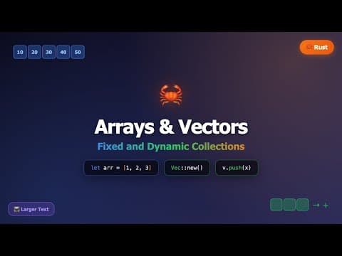 Rust Arrays & Vectors Tutorial | Fixed vs Dynamic Collections for Beginners