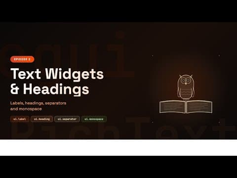 Rust egui Tutorial #2 — Text Widgets: Labels, Headings & More