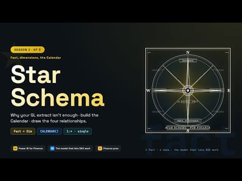Excel & Power BI for Finance: Star Schema for Finance: Fact, Dimensions & the Calendar Table