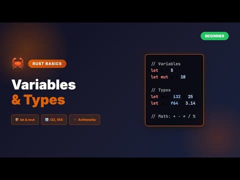 Rust Variables & Data Types Tutorial | Learn Rust Basics for Beginners (2026)