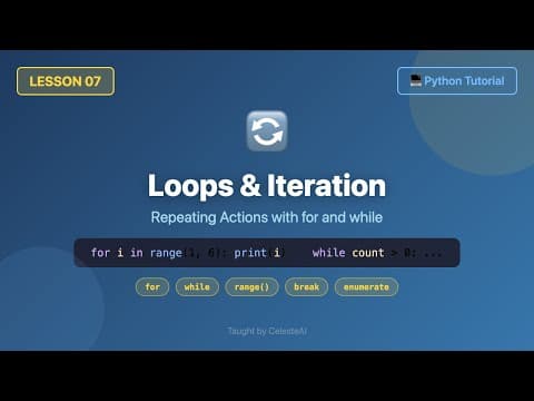 Learn Python Loops in 6 Minutes - for, while, range(), enumerate() | Tutorial #7