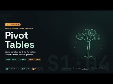 Excel & Power BI for Finance: Pivot Tables for Finance: Drag, Drop, Done