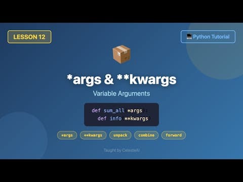 Python *args and kwargs Explained - Beginner Tutorial #12 (with mini project)