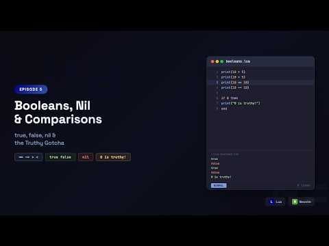 Learn Lua in Neovim: Booleans, Nil & Comparisons — The Truthy Gotcha | Episode 5